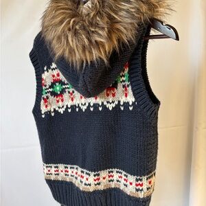 American Eagle Outfitters Knit Vest with Faux Fur